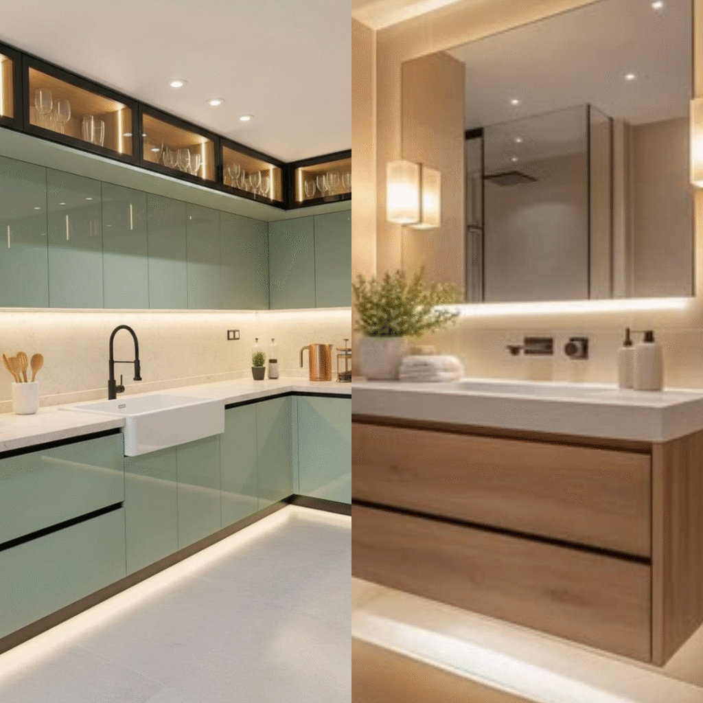 BWP waterproof plywood kitchen cabinet installation