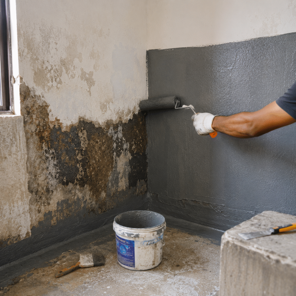 Waterproofing treatment to prevent dampness in home walls